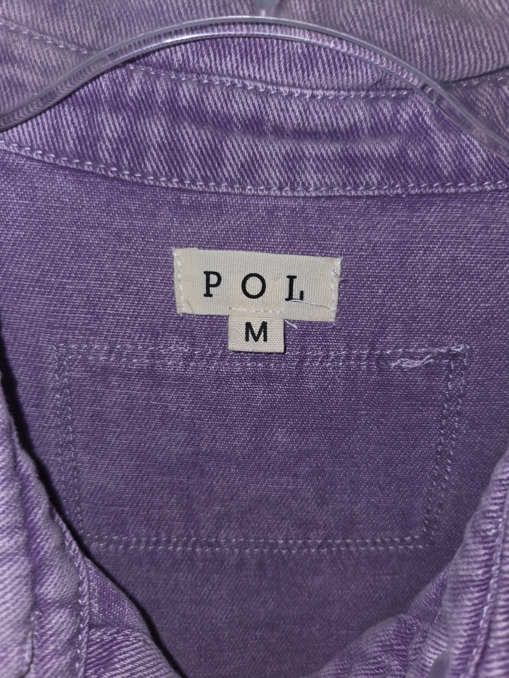 POL Purple Distressed Jean Jacket with Floral Skull SzM Runs Oversized - Picture 3 of 3